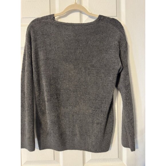 Barefoot Dreams XS Petite CozyChic Lite V Neck Dark Gray Sweater Top NEW $118 - Picture 8 of 13
